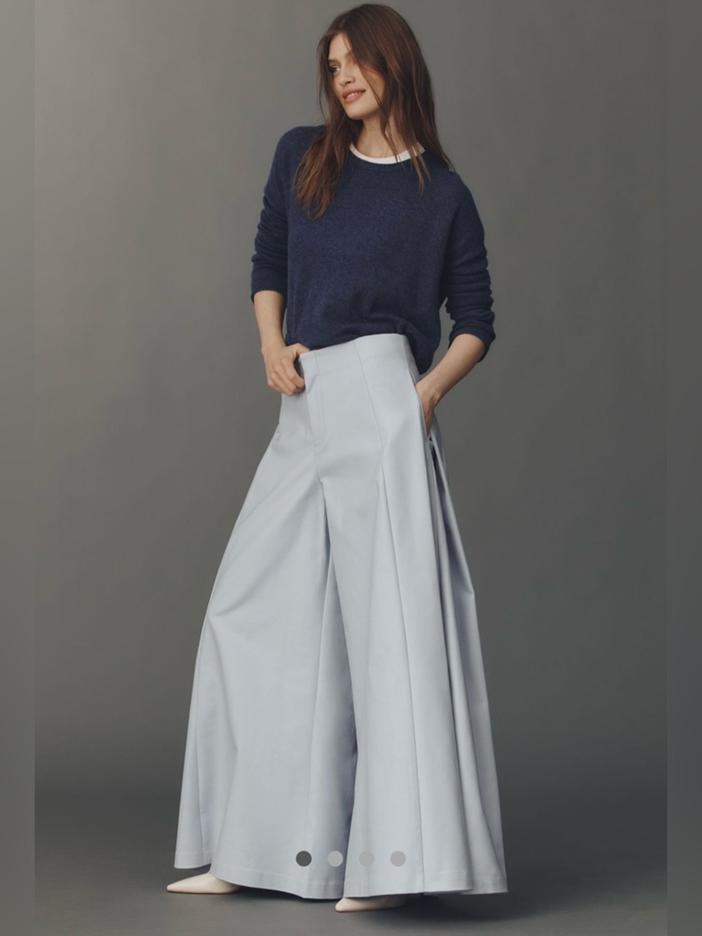 Maeve A-Line High-Waist Palazzo Pants, Sz2. Niagara mist NWT